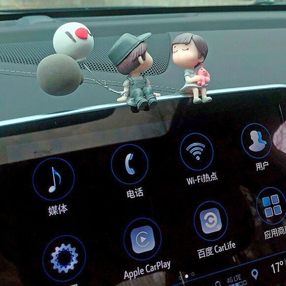 4PCS Cute Cartoon Couples Car Decoration Accessories Romantic Figurines Decor - Picture 11 of 12